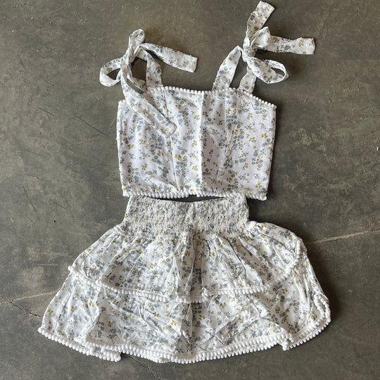 Floral Pom Pom Top
